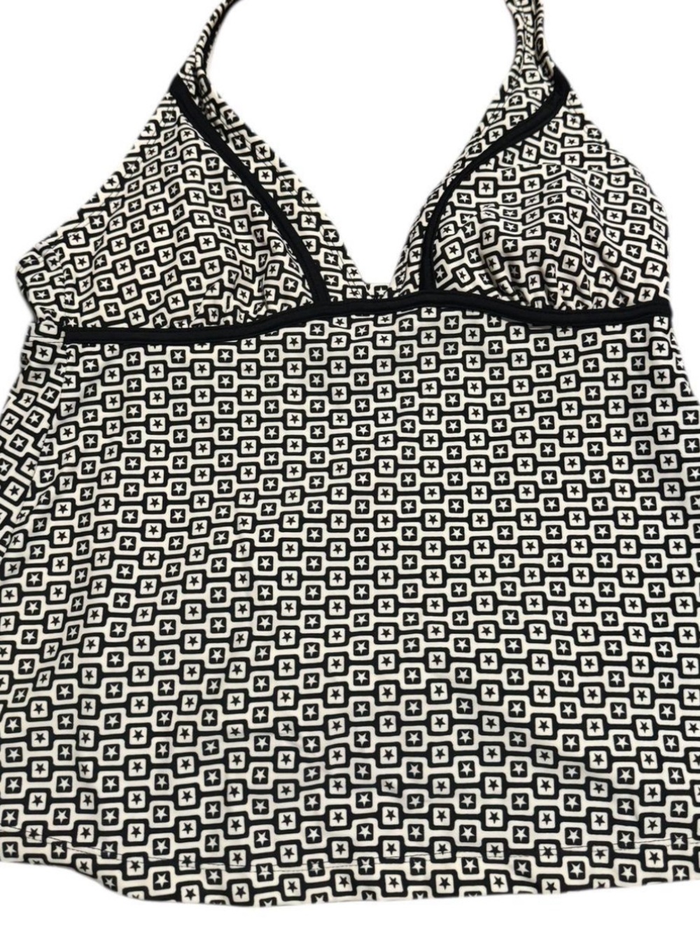 Y2K Converse Black & White Geometric Halter Tankini